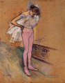 Tänzerin  den Tights Beitrag Impressionisten Henri de Toulouse Lautrec 